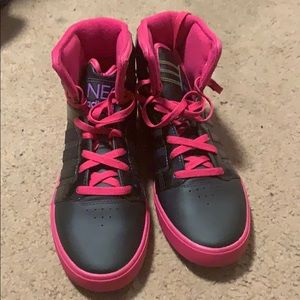 Black and pink adidas size 8.5